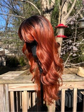 Rebel Gypsy Ombré Copper Red Mermaid Wave Wig, Like New, Total Head Turner!!